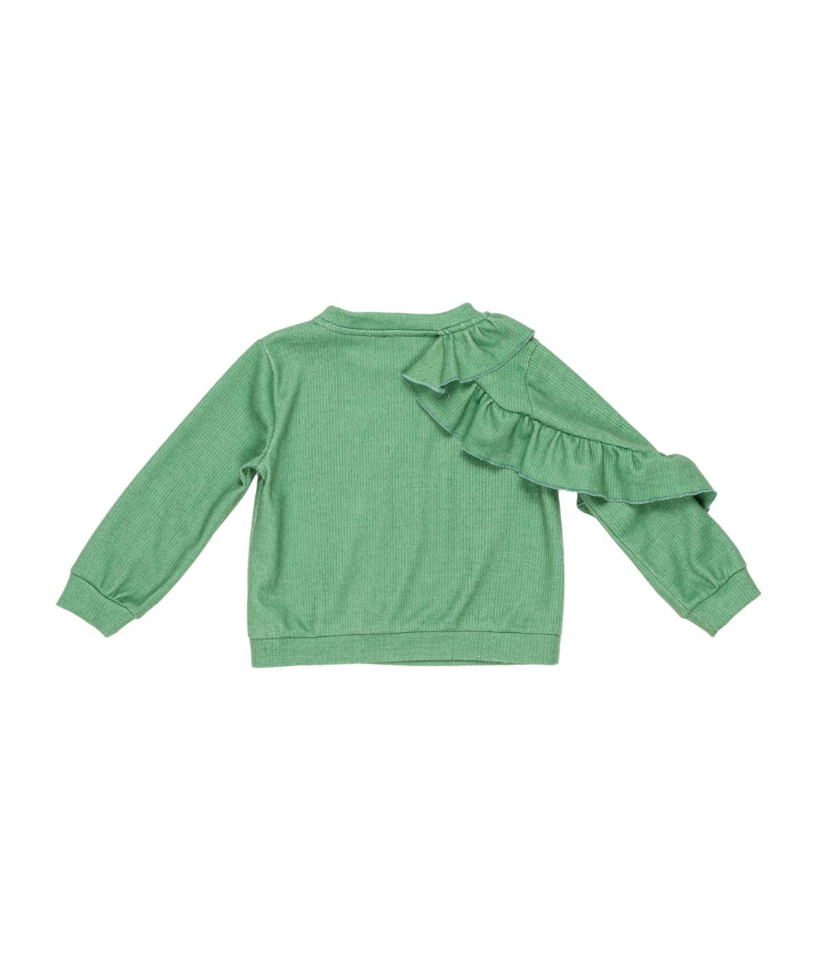 Girl Long-Sleeve Top with Ruffle Detail Sage / 6Y