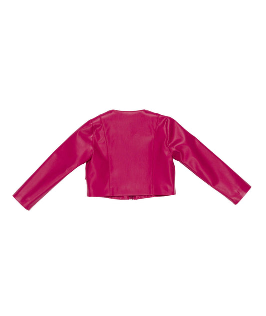 Girl Cropped Faux Leather Jacket Amaranth / 7Y