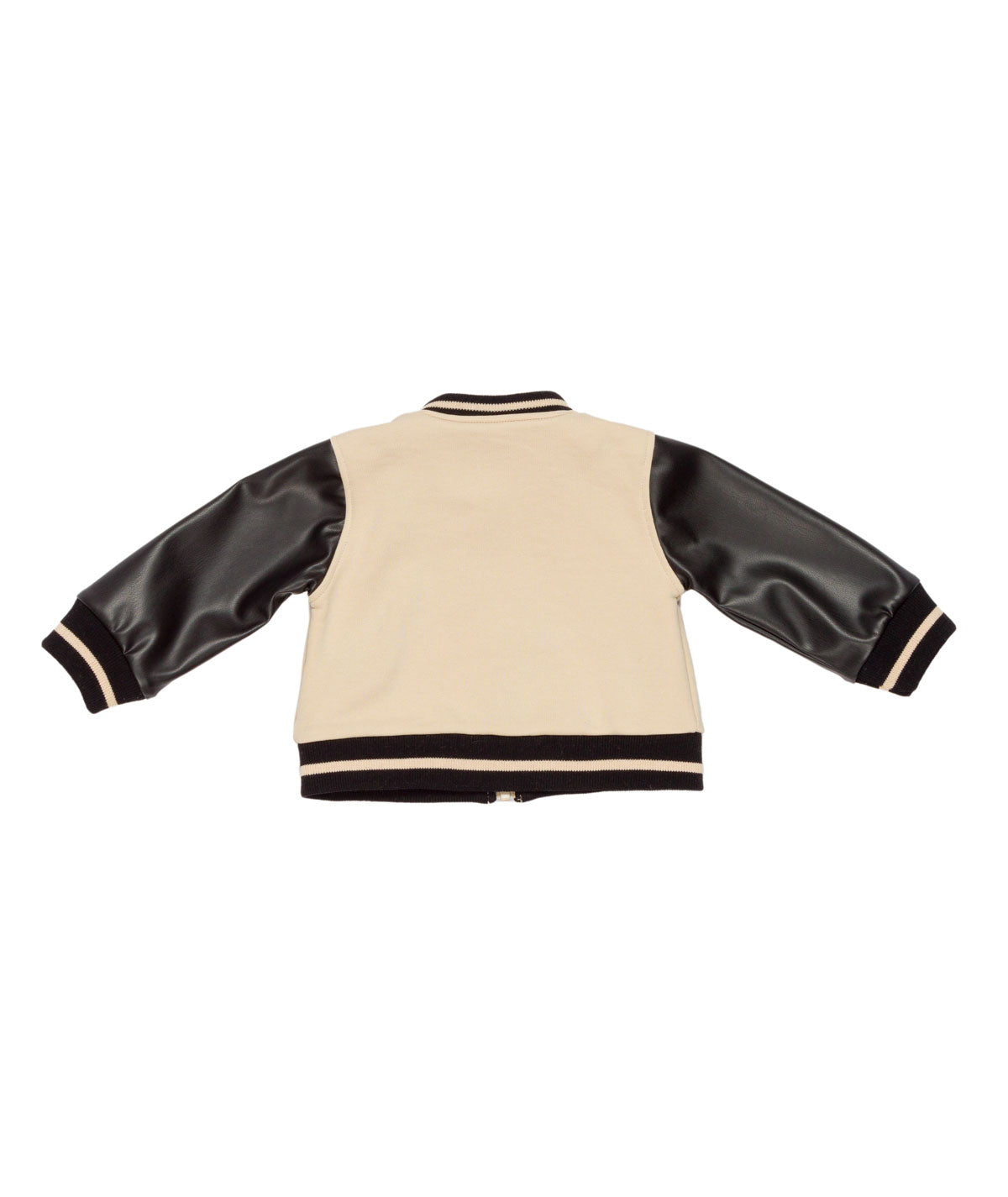 Girl Bomber Jacket with Leopard Star Patch Butter Black / 9M