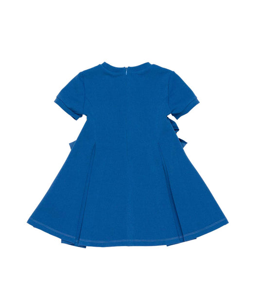 Girl Short Sleeve Dress with Bow Details Indigo / 7Y