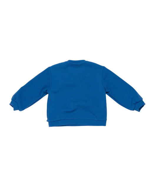 Girl Sweatshirt with Bow AppliquŽs Indigo / 7Y