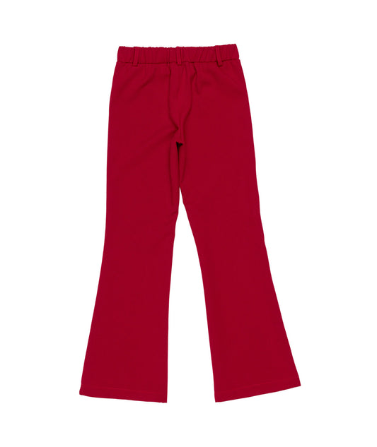 Girl Flared Pants with Belt Loops Plum / 8Y