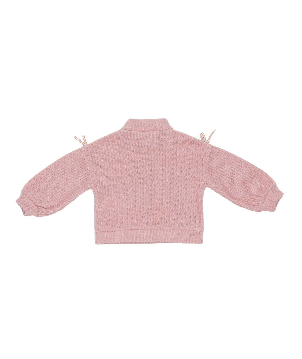 Girl Knit Sweater with Shoulder Bows Pink / 7Y