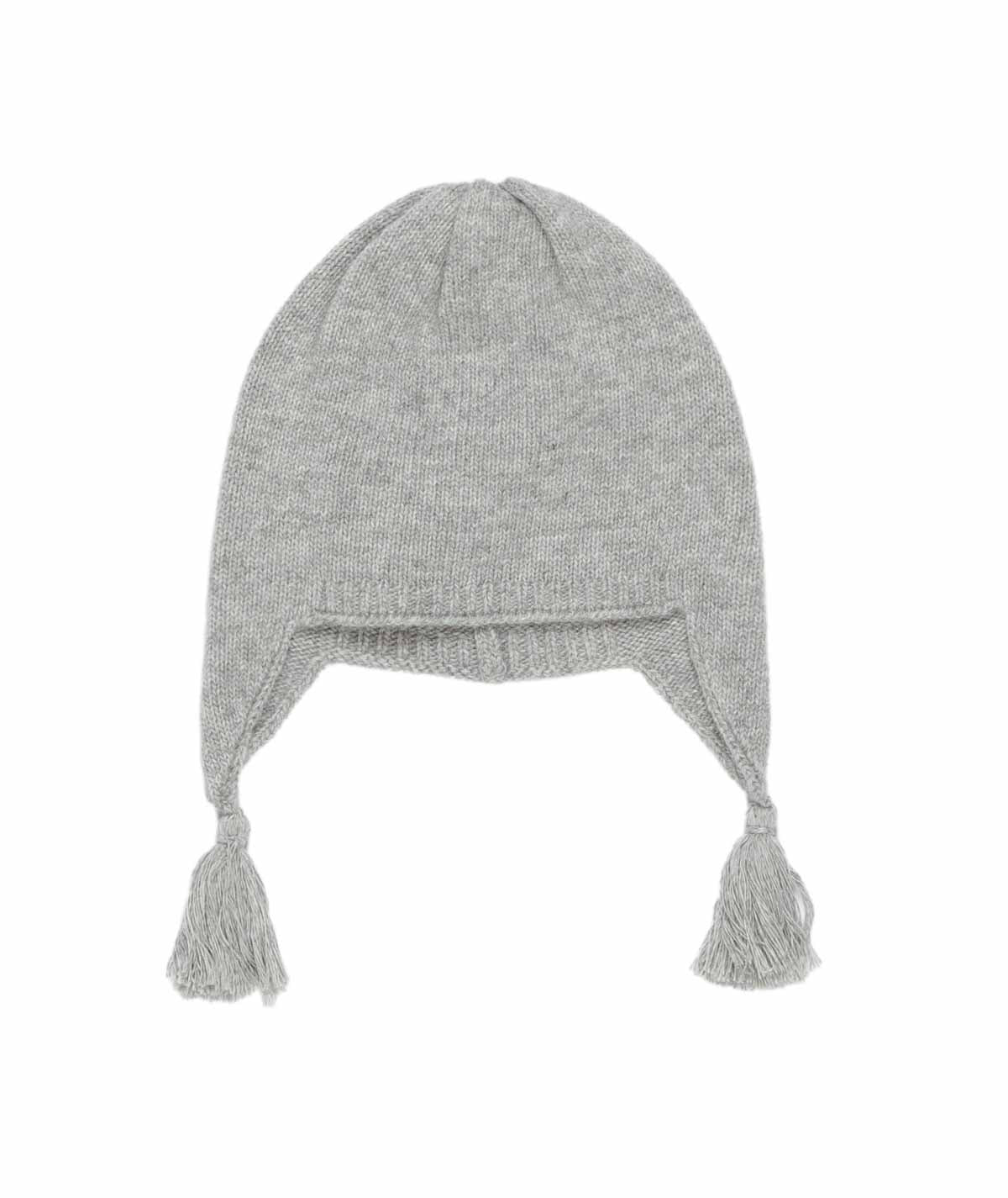 Knitted Baby Hat with Tassels Taupe / II