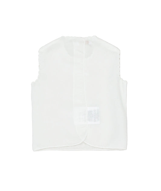 Baby Girl White Cotton Vest White-Red / U