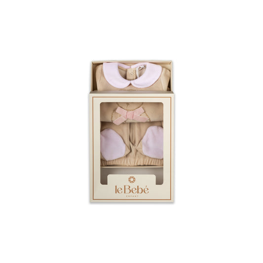 Baby Girl Two-Piece Velour Set Cream / 1M