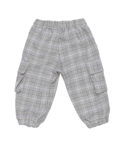 Le Beb� Grey Checked Baby Cargo Pants Grey Check / 9M