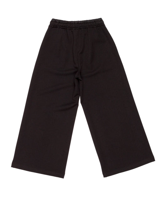Wide-Leg Pants with Drawstring Waist Black / 8Y