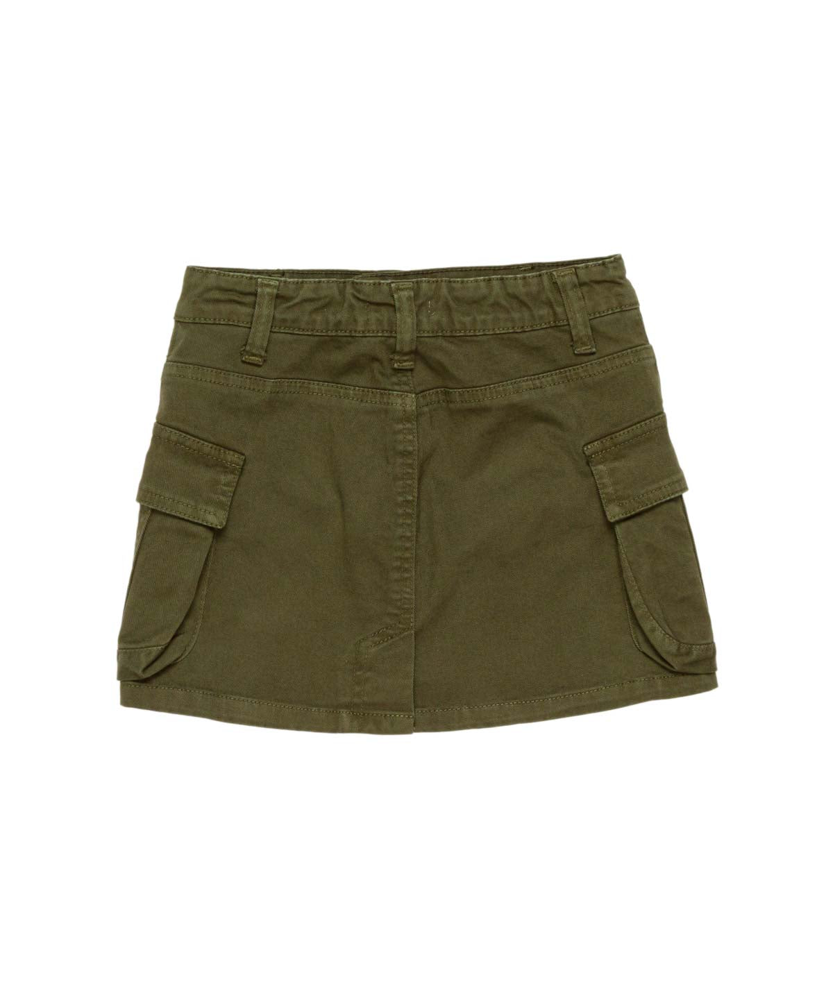 Cargo Mini Skirt with Flap Pockets Green / 8Y