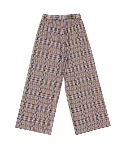 Checked Wide-Leg Pants Brown / 8Y