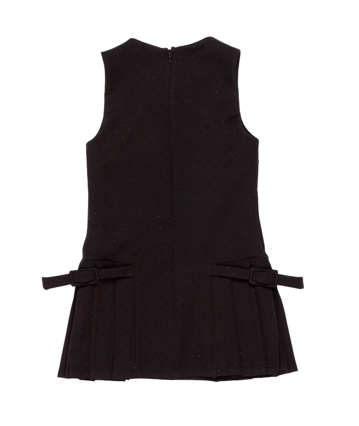 Sleeveless Dress with Pleated Hem and Bow Detail Black / 8Y