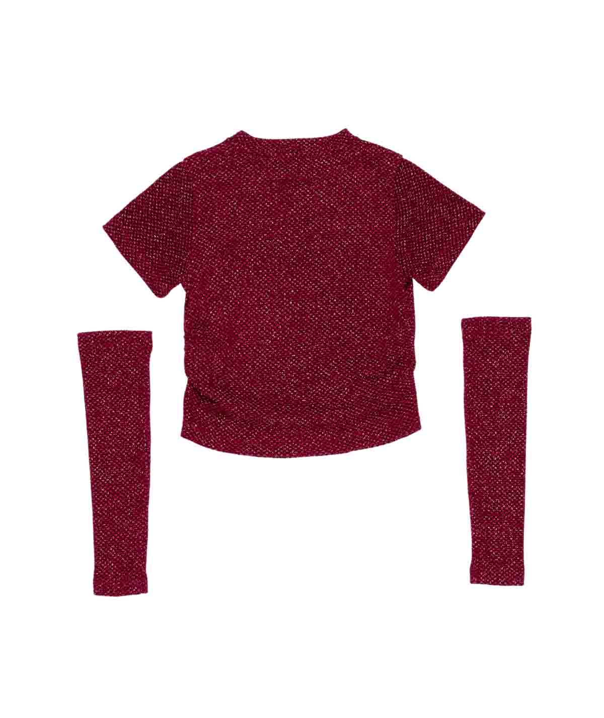 Textured Knit Top with Detachable Sleeves Black / 8Y