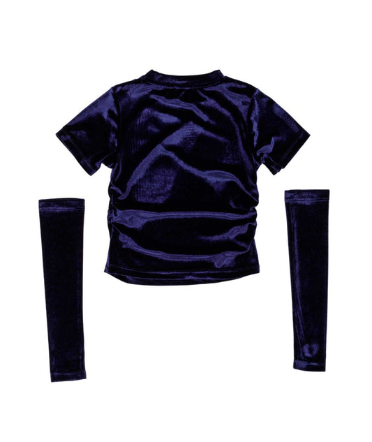 Velvet Top with Detachable Sleeves Black / 8Y