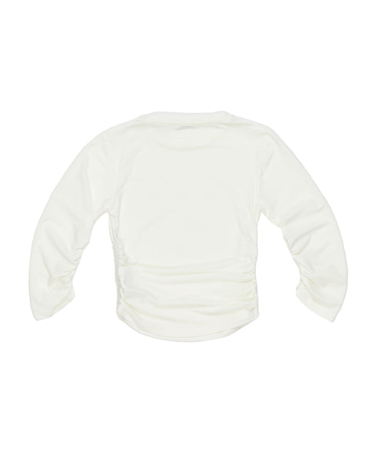 Long-Sleeve Top with Side Ruching Pink / 8Y