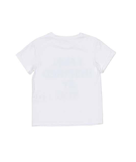 Lulu GirlGraphic T-Shirt with ÒI FEEL INSPIRED BY YOUÓ Print White / 8Y