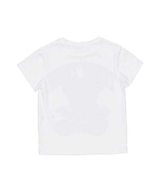 White T-Shirt with "Teddy Tribe" Print White / 8Y