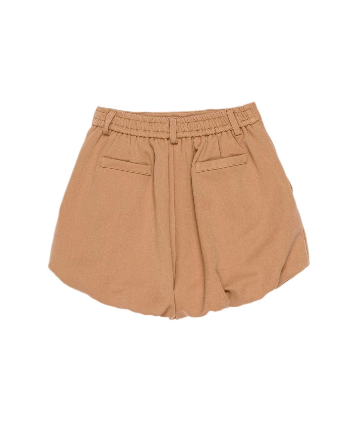 Balloon Shorts with Pleats in Camel Black / 8Y