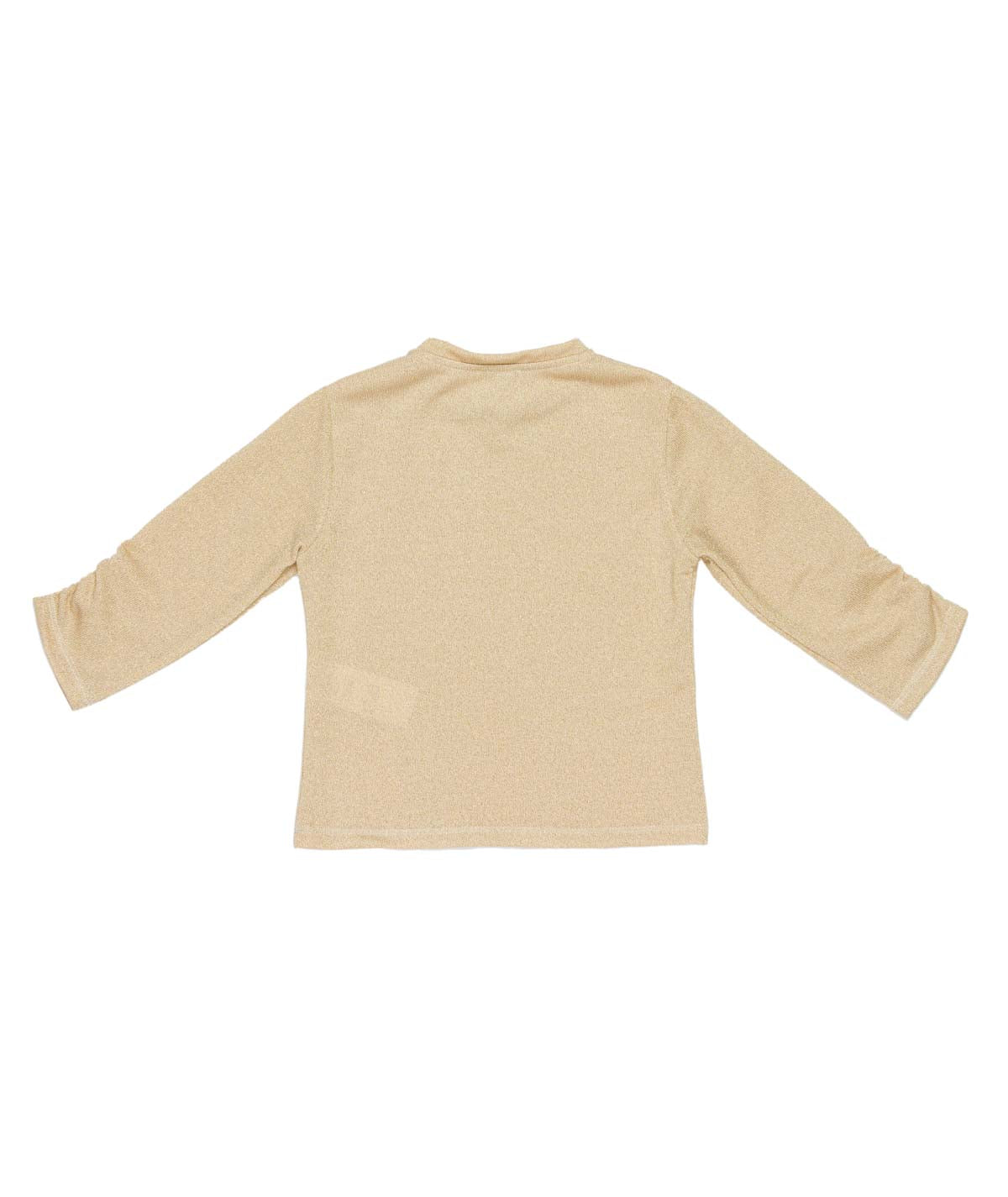 Shimmer Long-Sleeve Top with Ruched Sleeves Black / 8Y