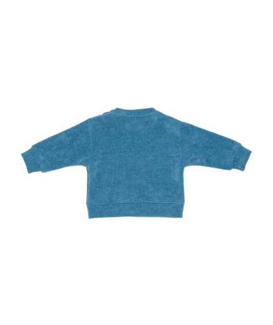 Boy Crewneck Sweatshirt with Shoulder Buttons and Logo Octane / 3Y