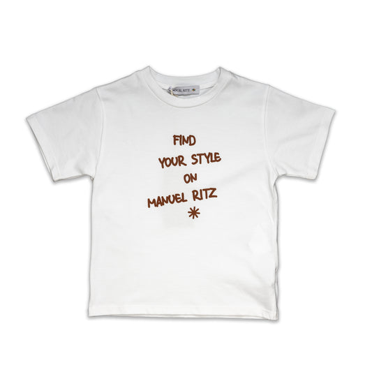 Boy Short Sleeve Printed T-Shirt White and Green / 8Y