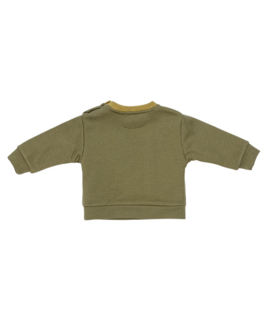 Baby Boy Logo Sweatshirt with Shoulder Buttons Military Green / 9M
