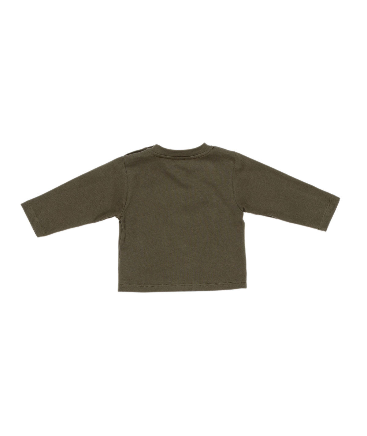 Baby Boy Long Sleeve Logo T-Shirt with Shoulder Buttons Military Green / 9M
