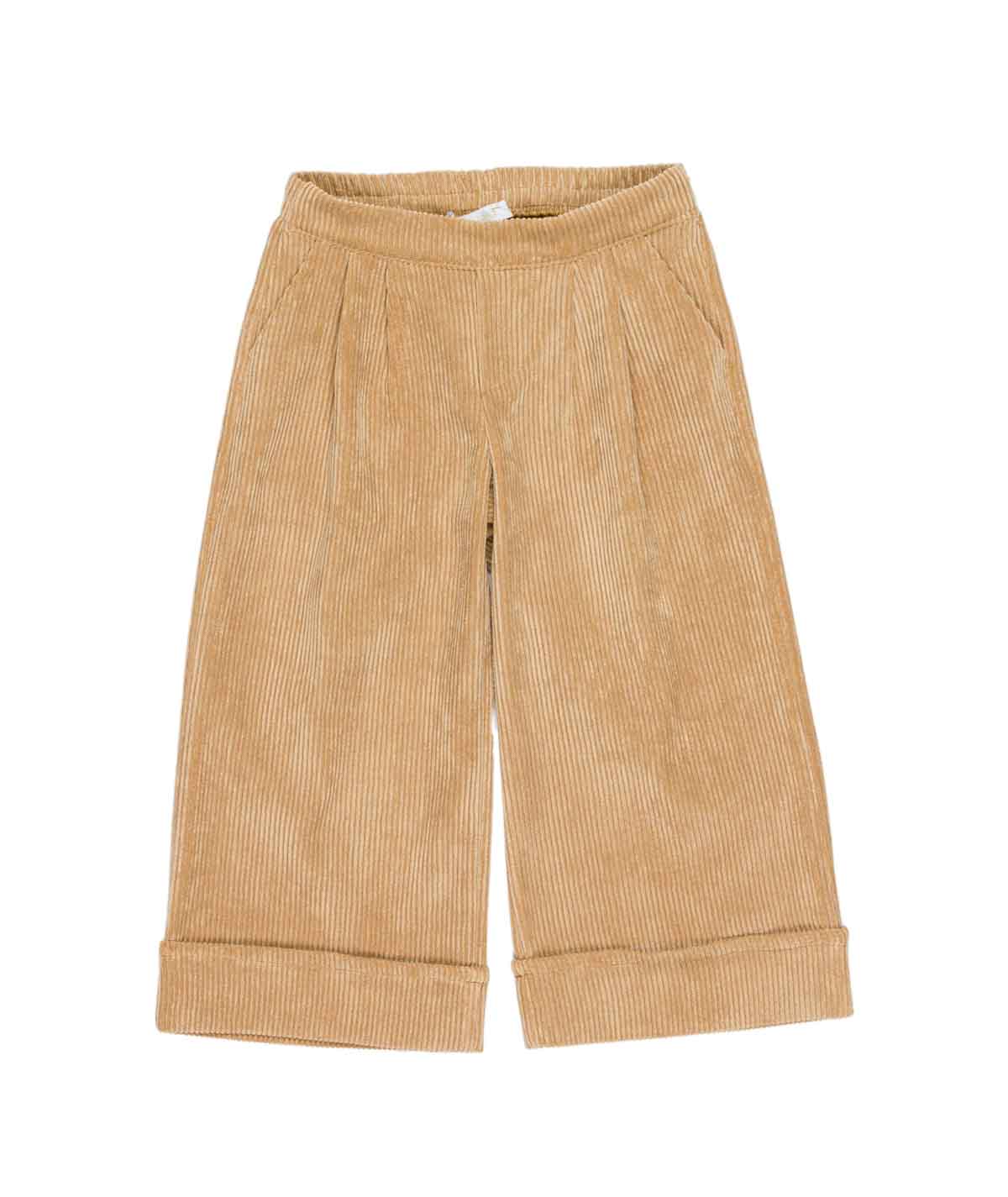 Girl Corduroy Wide-Leg Pants with Turn-Up Hem Caramel / 7Y