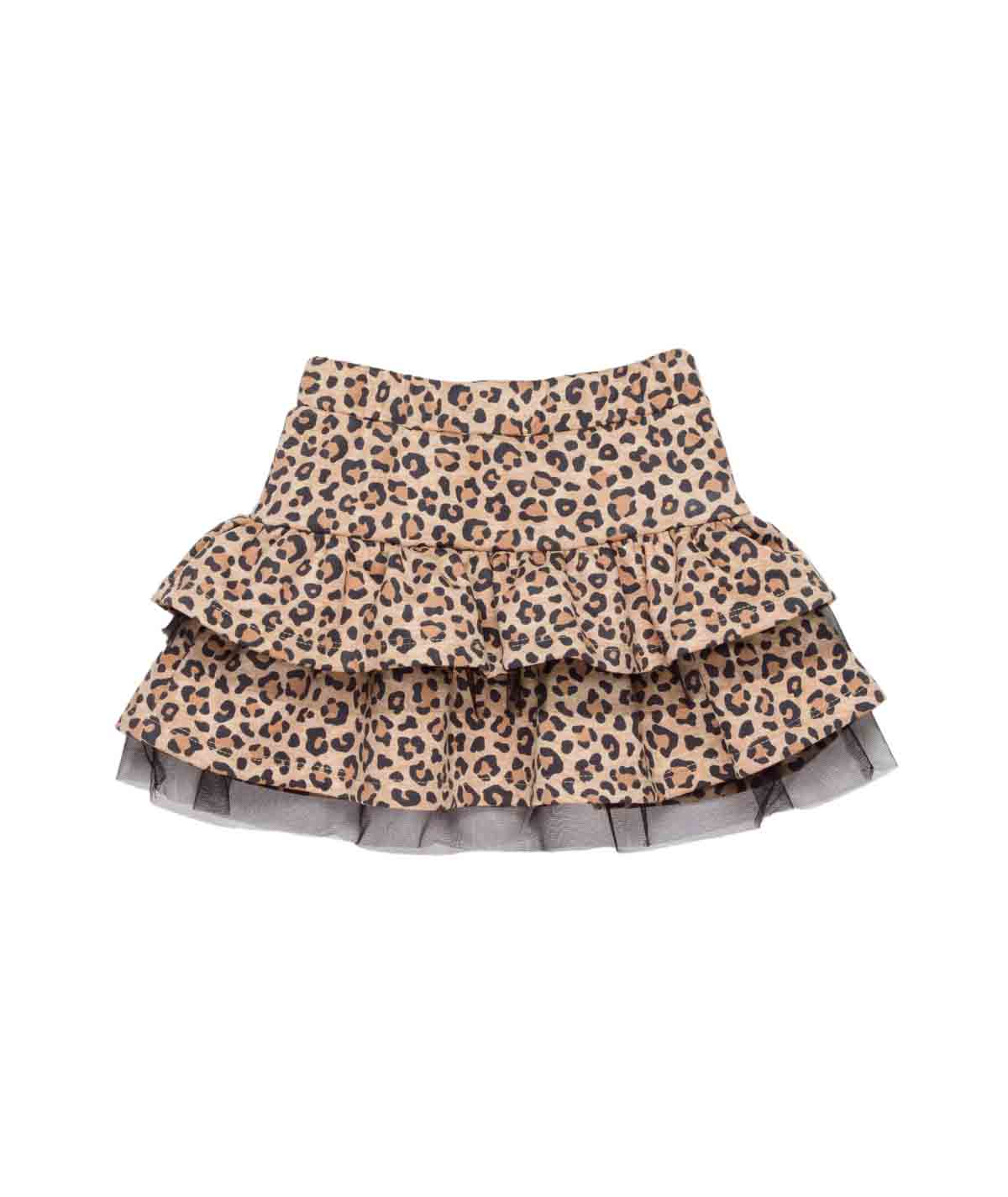 Girl Leopard Print Layered Skirt Spotted / 7Y
