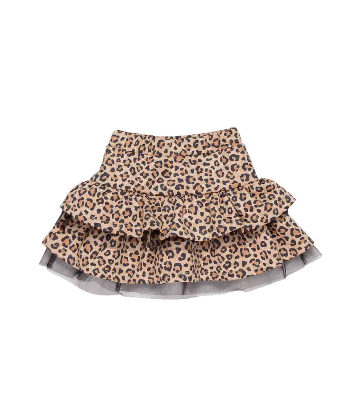 Girl Leopard Print Layered Skirt Spotted / 7Y