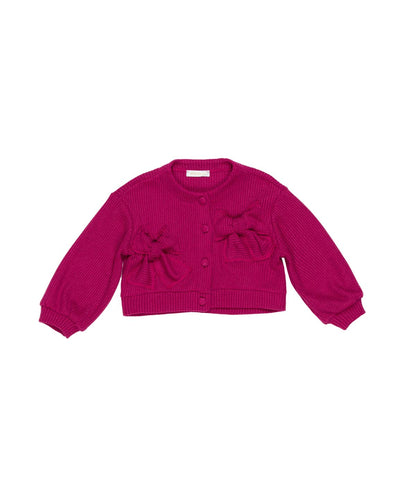 Girl Knit Sweater with Balloon Sleeves Amaranth / 7Y