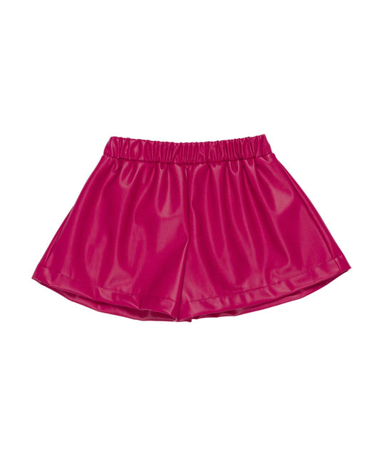 Girl Faux Leather Skirt with Elastic Waist Black / 7Y