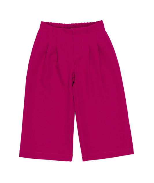 Girl Wide-Leg Culotte Pants with Elastic Waist Amaranth / 7Y