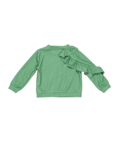Girl Long-Sleeve Top with Ruffle Detail Sage / 6Y