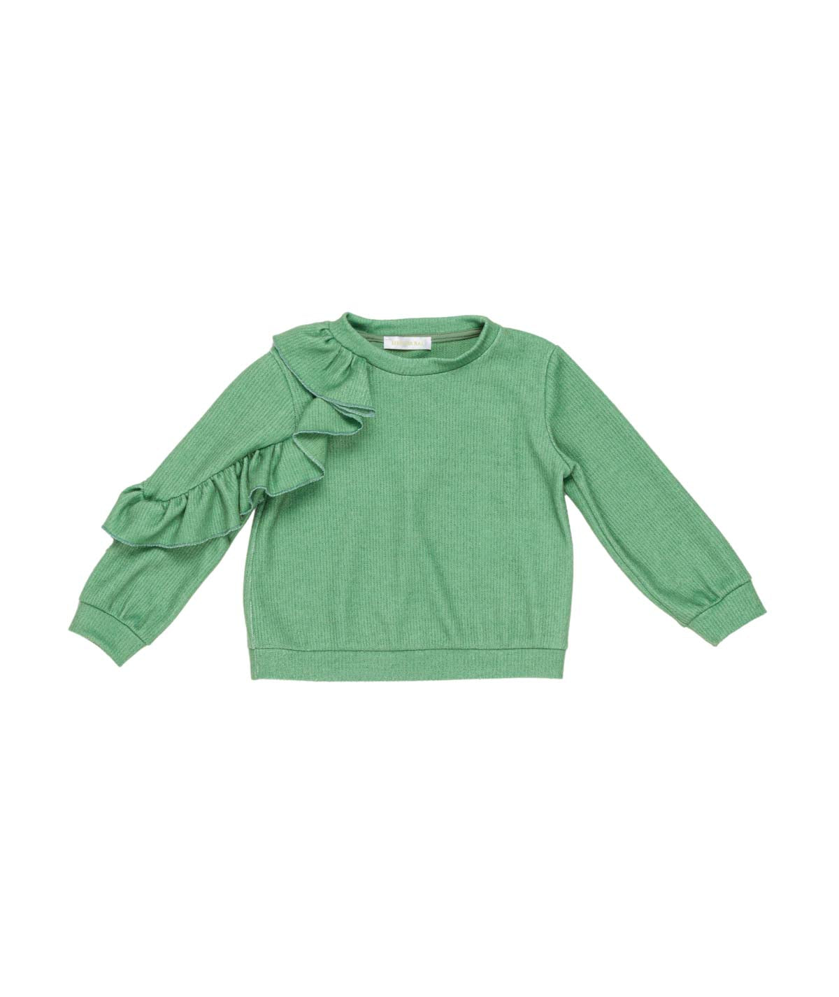 Girl Long-Sleeve Top with Ruffle Detail Sage / 6Y