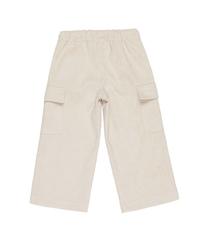 Girl Corduroy Cargo Pants with Drawstring Waist Butter / 7Y