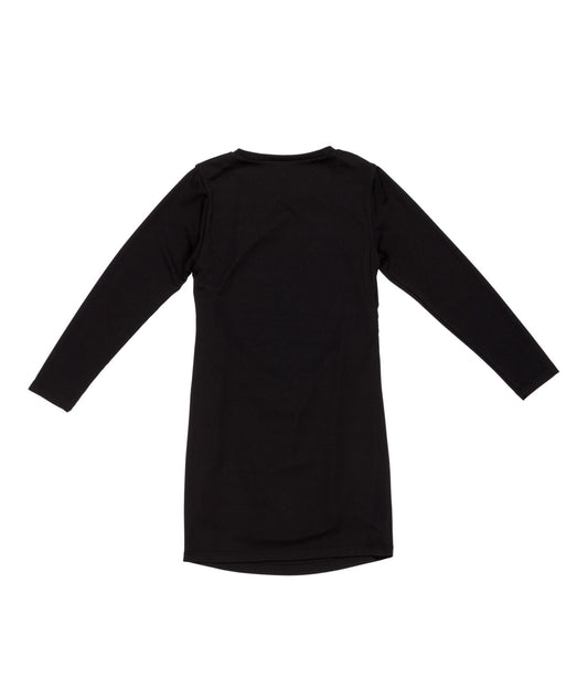 Girl Long-Sleeve Dress with Side Ruching Plum / 8Y