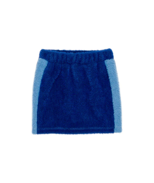 Girl Fuzzy Skirt with Contrast Side Panels Indigo / 7Y
