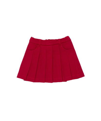 Girl Pleated Skirt with Belt Loops Bordeaux / 9M