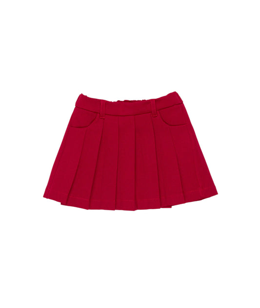 Girl Pleated Skirt with Belt Loops Bordeaux / 9M