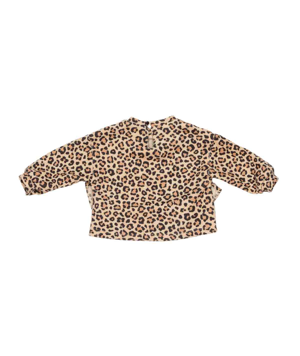 Girl Leopard Print Top with Bow Details Spotted / 9M