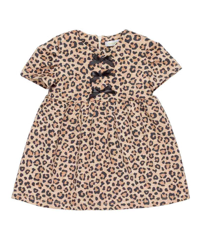 Girl Leopard Print Dress with Bow Accents Spotted / 9M