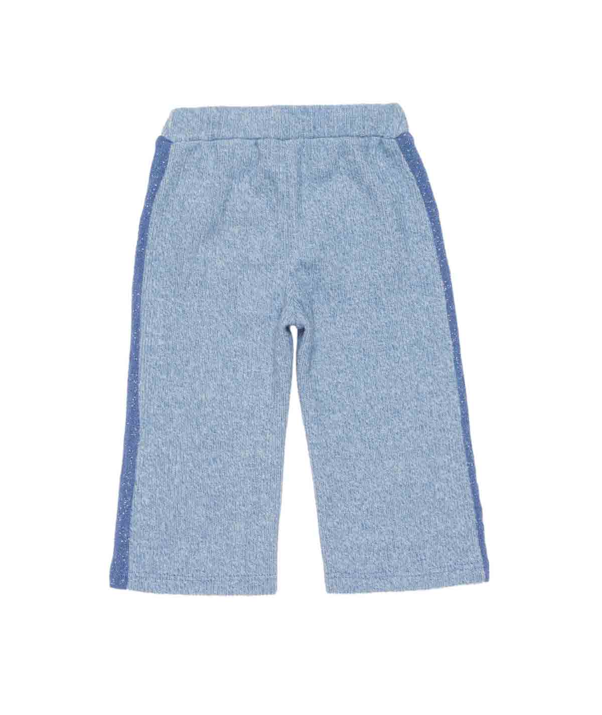 Girl Knit Pants with Side Stripes and Back Pockets Cerulean / 9M