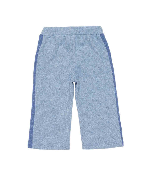 Girl Knit Pants with Side Stripes and Back Pockets Cerulean / 9M