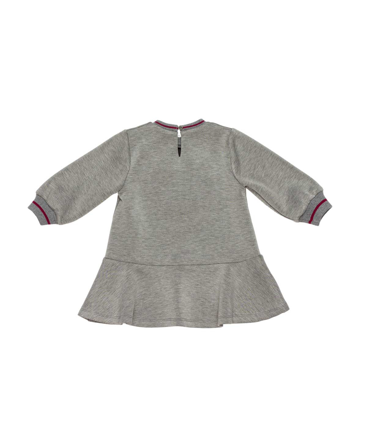 Girl Knit Dress with Heart AppliquŽ Melange Gray / 9M