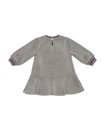Girl Knit Dress with Heart AppliquŽ Melange Gray / 9M