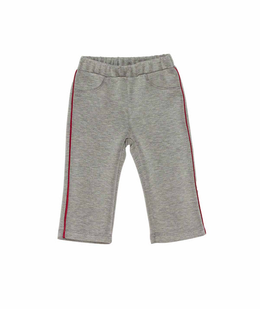 Girl Knit Pants with Side Stripe Melange Gray / 9M