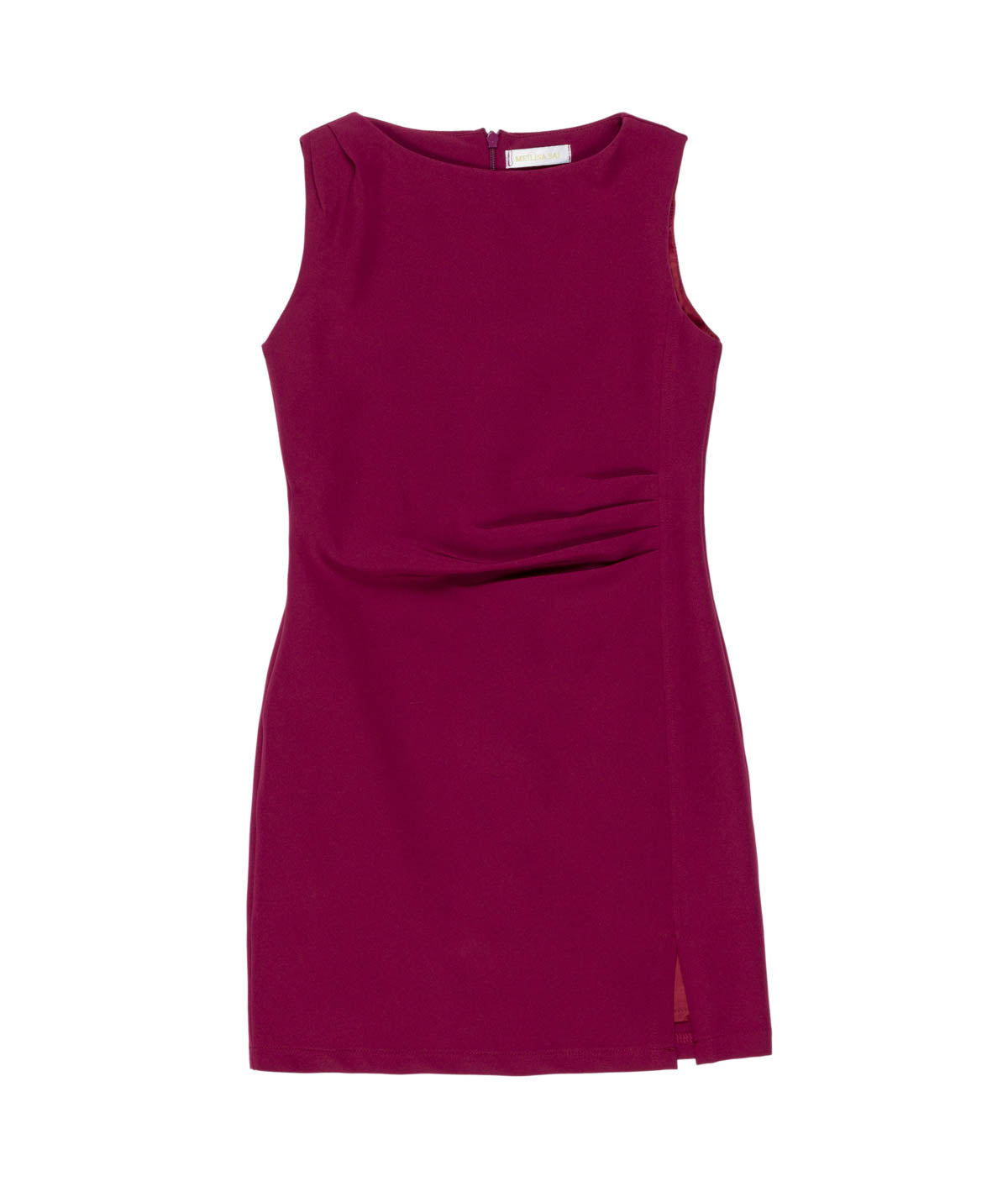 Girl Sleeveless Dress with Side Pleats Plum / 8Y