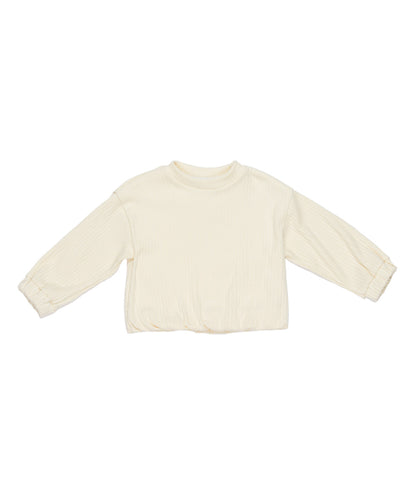 Girl Ribbed Long Sleeve Top Off White / 7Y