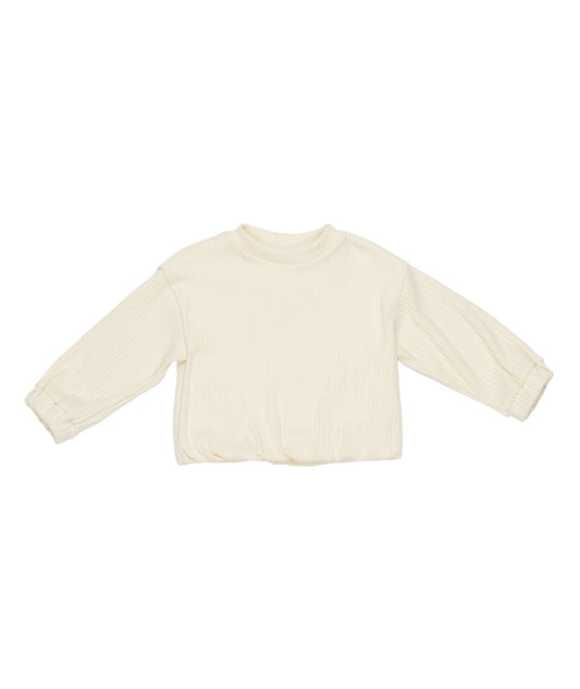 Girl Ribbed Long Sleeve Top Off White / 7Y