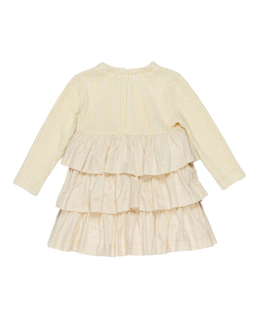 Girl Dress with Tiered Ruffle Skirt Butter / 7Y